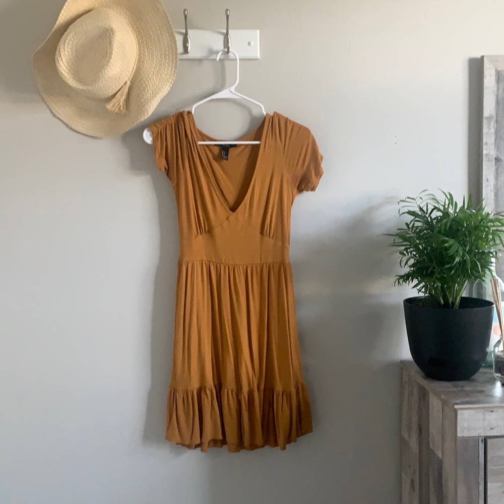 Yellow V-Neck Dress